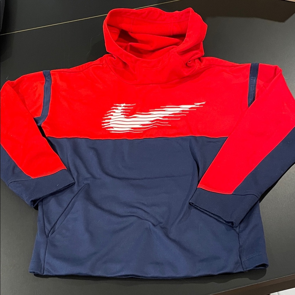 Nike Kids Red and Blue Dri Fit Hoodie